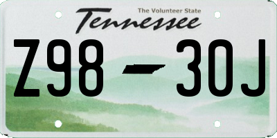 TN license plate Z9830J