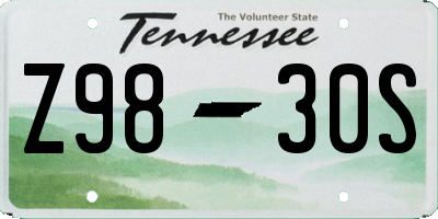 TN license plate Z9830S