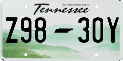 TN license plate Z9830Y
