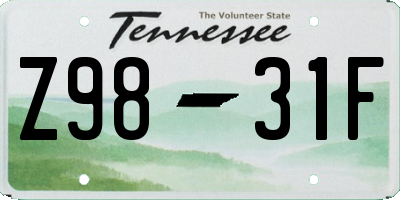 TN license plate Z9831F