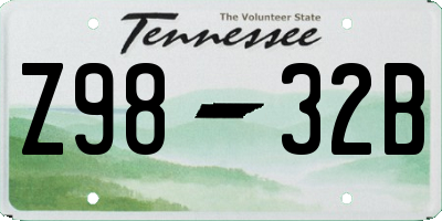 TN license plate Z9832B