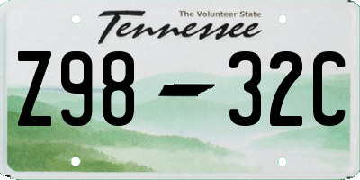 TN license plate Z9832C