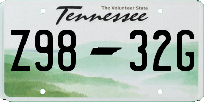 TN license plate Z9832G