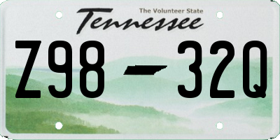 TN license plate Z9832Q