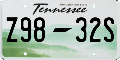 TN license plate Z9832S