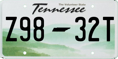 TN license plate Z9832T