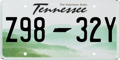 TN license plate Z9832Y
