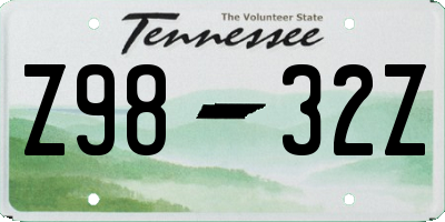 TN license plate Z9832Z