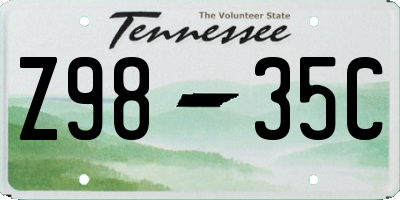 TN license plate Z9835C