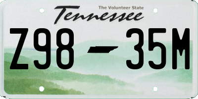 TN license plate Z9835M