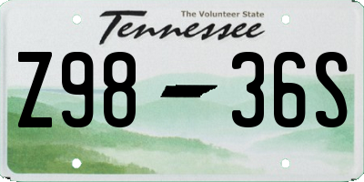 TN license plate Z9836S