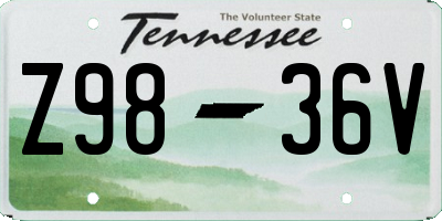 TN license plate Z9836V