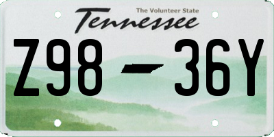 TN license plate Z9836Y