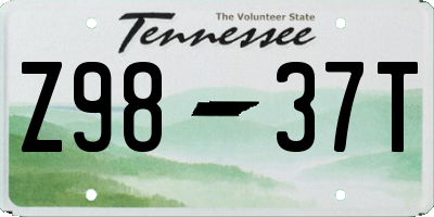 TN license plate Z9837T