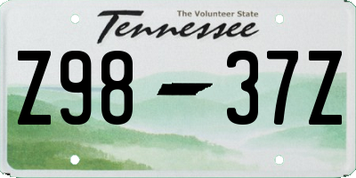 TN license plate Z9837Z