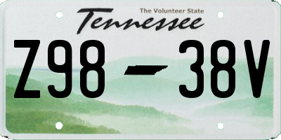 TN license plate Z9838V