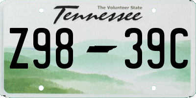 TN license plate Z9839C