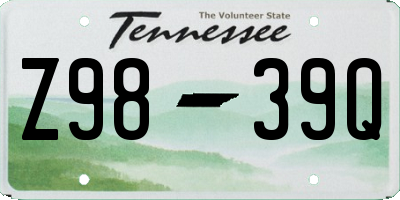 TN license plate Z9839Q