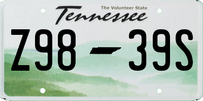 TN license plate Z9839S