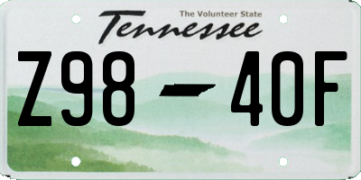 TN license plate Z9840F