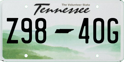 TN license plate Z9840G