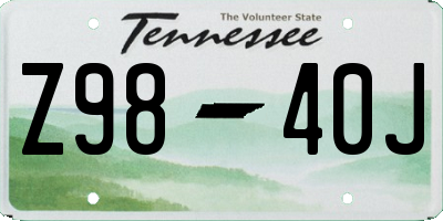 TN license plate Z9840J