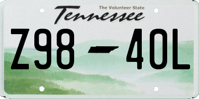 TN license plate Z9840L