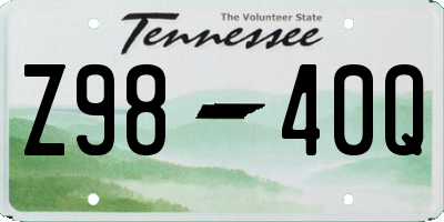 TN license plate Z9840Q