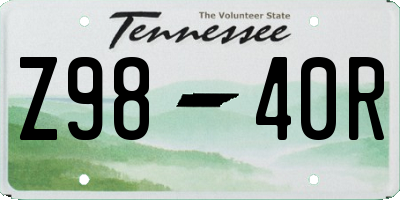 TN license plate Z9840R