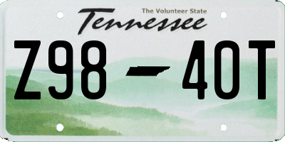 TN license plate Z9840T