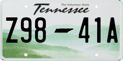 TN license plate Z9841A