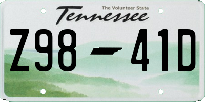 TN license plate Z9841D