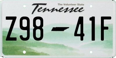 TN license plate Z9841F
