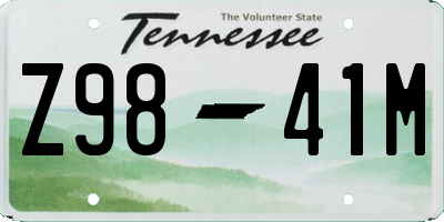 TN license plate Z9841M