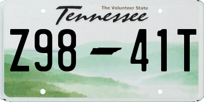 TN license plate Z9841T