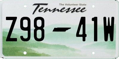 TN license plate Z9841W