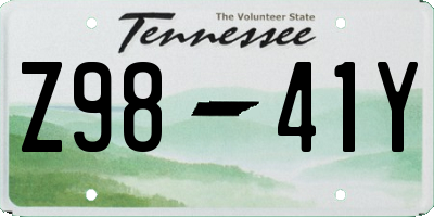 TN license plate Z9841Y