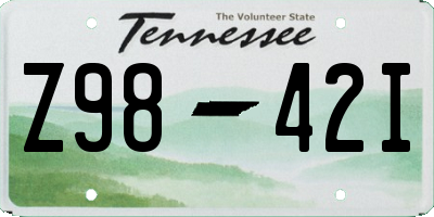 TN license plate Z9842I