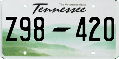 TN license plate Z9842O