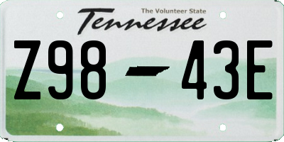 TN license plate Z9843E