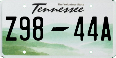 TN license plate Z9844A