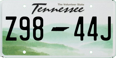 TN license plate Z9844J