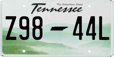 TN license plate Z9844L