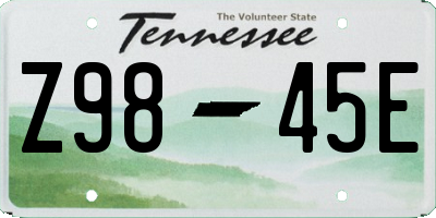 TN license plate Z9845E