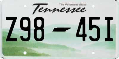 TN license plate Z9845I