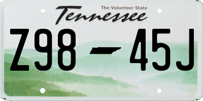 TN license plate Z9845J