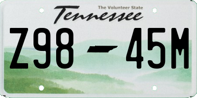 TN license plate Z9845M