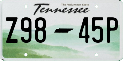 TN license plate Z9845P