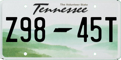 TN license plate Z9845T