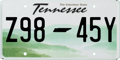 TN license plate Z9845Y